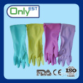 Waterproof general use dip flocklined household gloves long cuff for cleaning